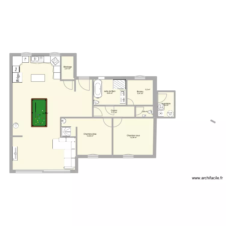 bureau. Plan de 10  et 108 m²