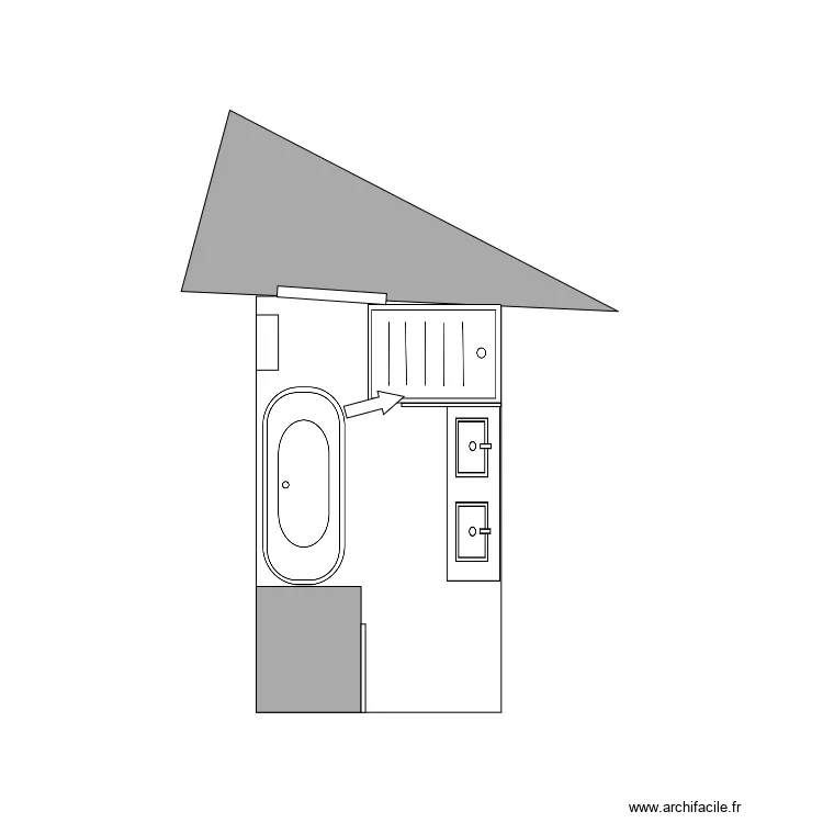 salle de bain. Plan de 
