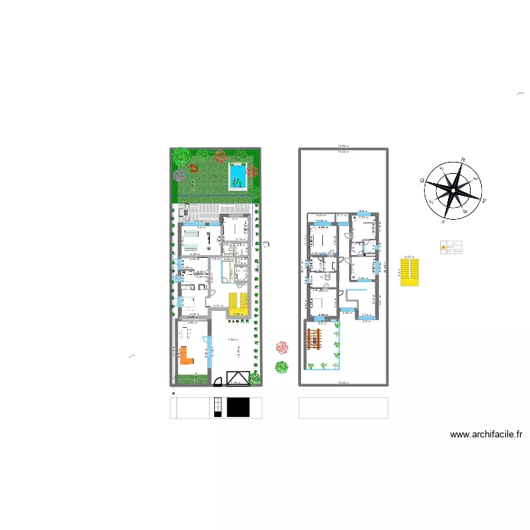 Maison. Plan de 18 pièces et 1252 m²