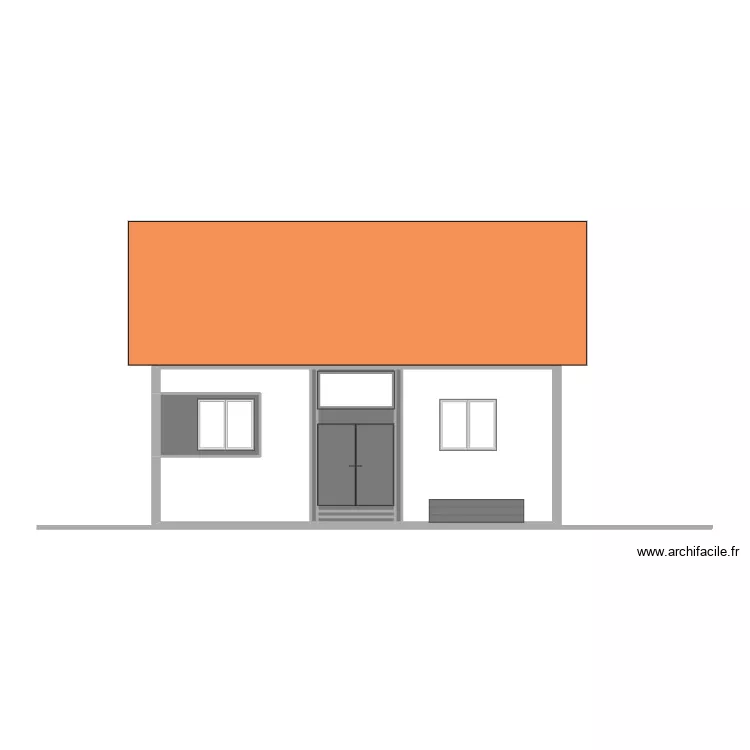 facade sud maison . Plan de facade sud maison . Plan de