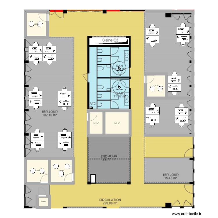 DS1Colliers. Plan de 7 pièces et 29 m2