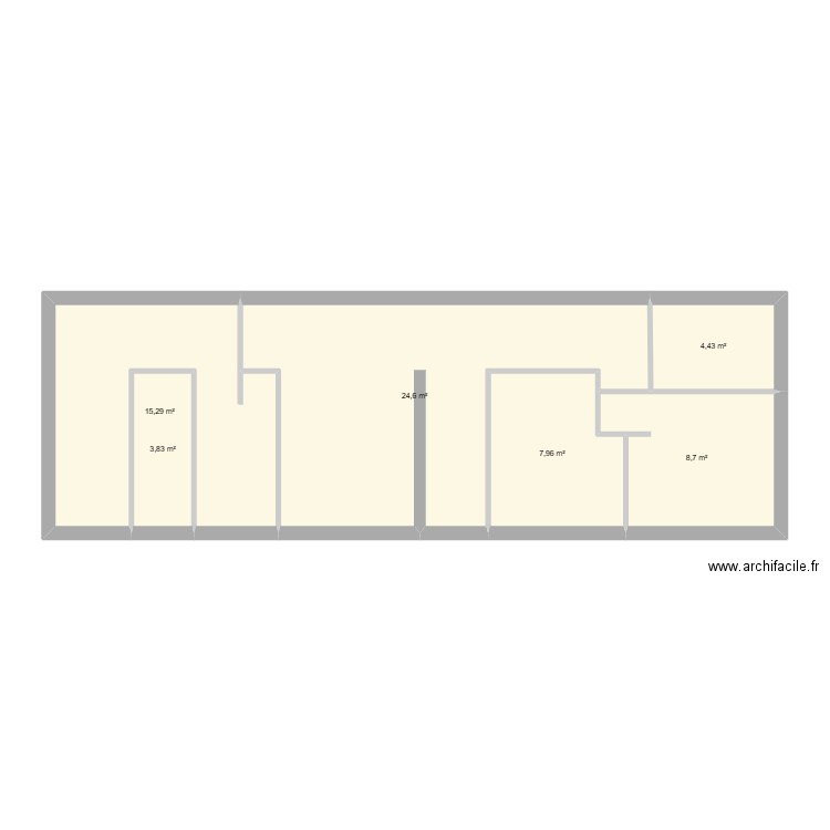 Etage Pluneret. Plan de 6 pièces et 65 m2
