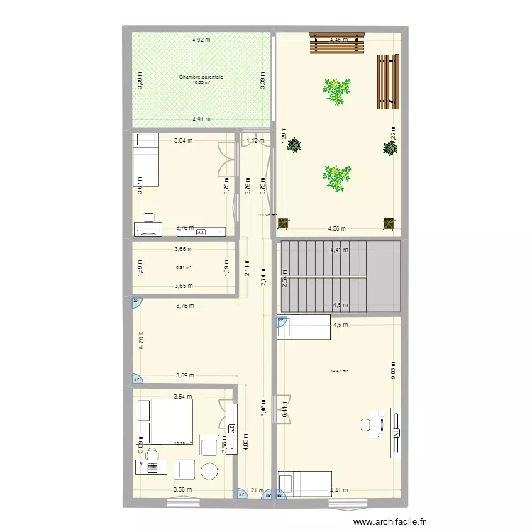 1 er. Plan de 5 pièces et 149 m²