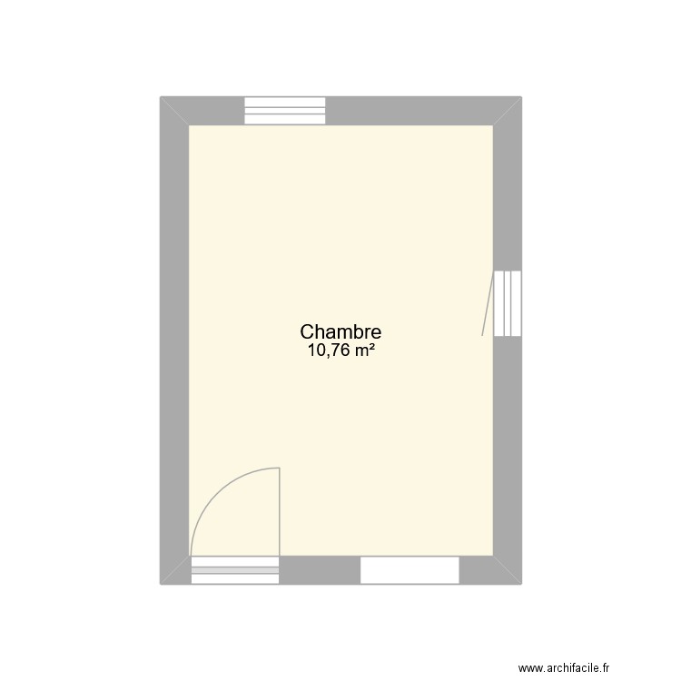 Chambre. Plan de 1 pièce et 11 m2