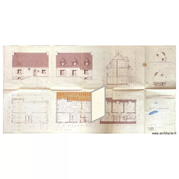 maison pluduno 2. Plan de 1 pièce et 45 m²