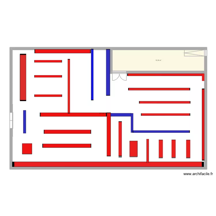 mgk. Plan de 2 Pièces et 220 m²