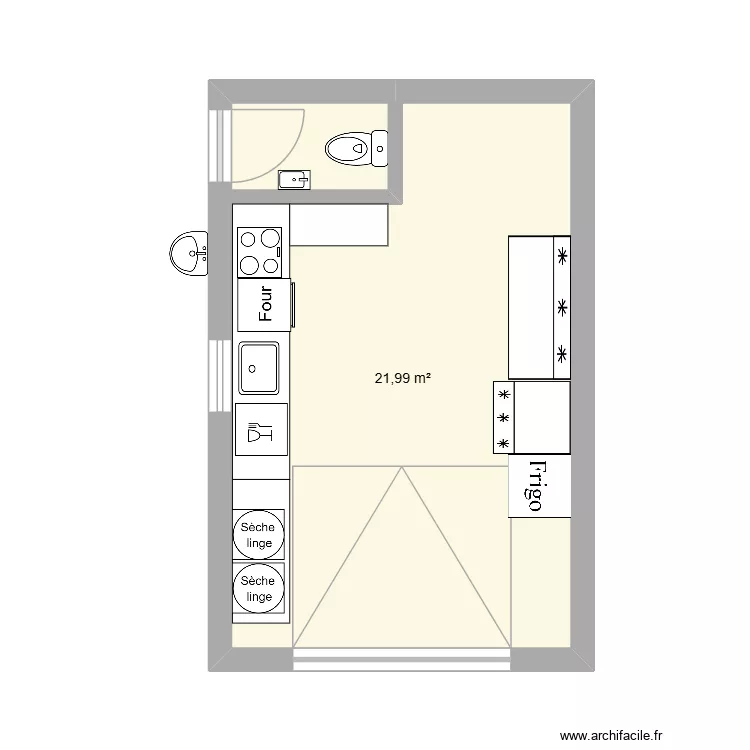 Garage Fatima. Plan de 1  et 22 m²