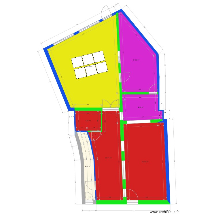 plan placo. Plan de 7 pièces et 141 m2