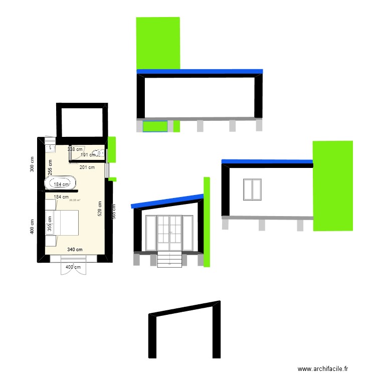 chaumont garage. Plan de 1 pièce et 21 m2