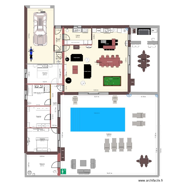 Bonanno Sud Plan S bis. Plan de 13 pièces et 404 m2
