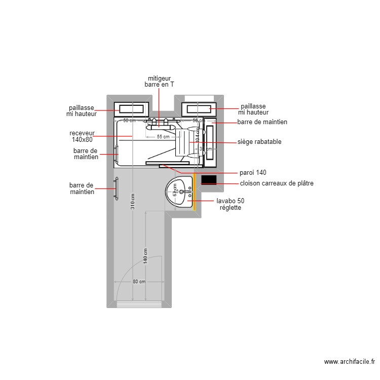 porte choissy. Plan de 2 pièces et 4 m2