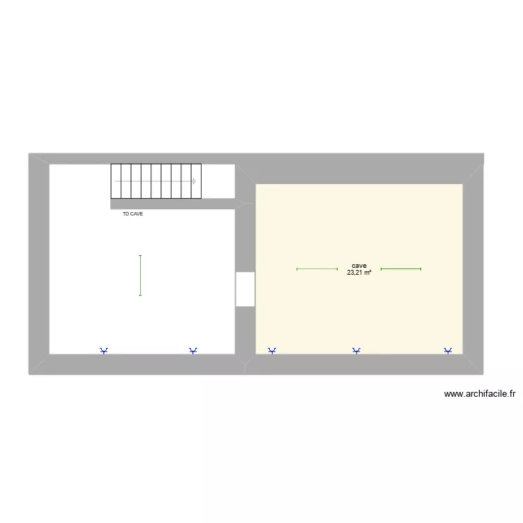 plan cave houdeng. Plan de 1  et 23 m²