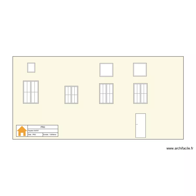 FACADE OUEST. Plan de 