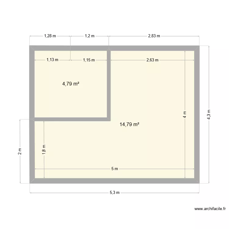 nofy. Plan de 2  et 20 m²