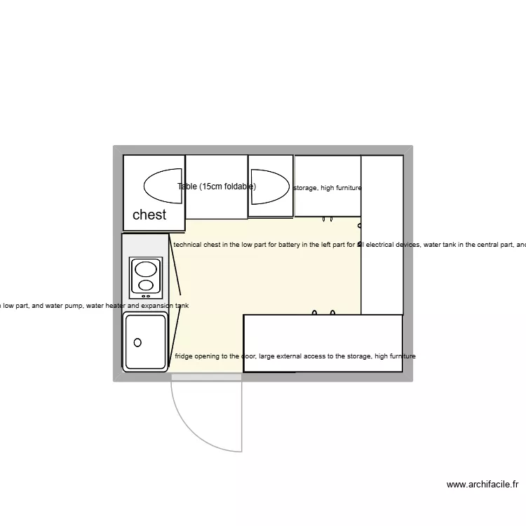 Samuel. Plan de 1 et 4 m² Samuel. Plan de 1 et 4 m²