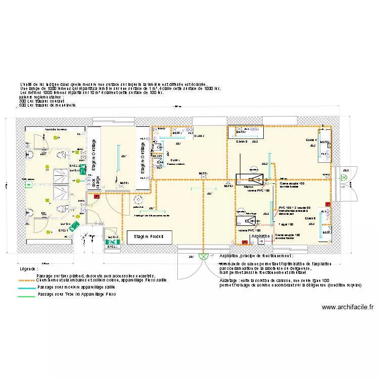 Local technique Implantation Plomberie. Plan de Local technique Implantation Plomberie. Plan de