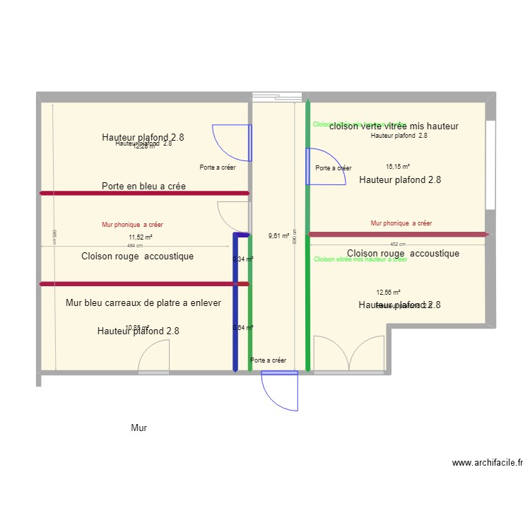 Bureau St Avertin. Plan de 8 pièces et 73 m2