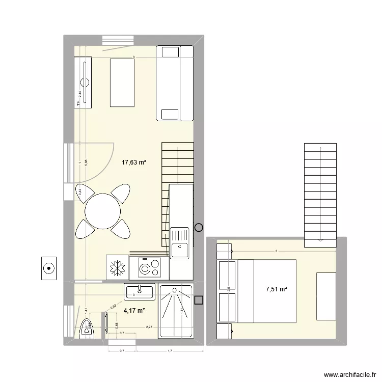 studio vaison rdc. Plan de 3 et 29 m² studio vaison rdc. Plan de 3 et 29 m²