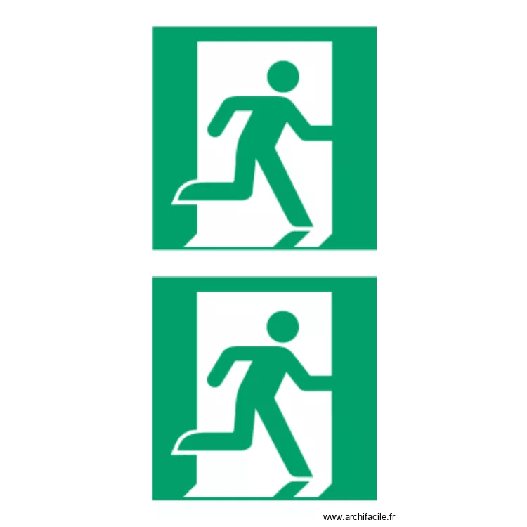 Sortie de secours droite. Plan de Sortie de secours droite. Plan de