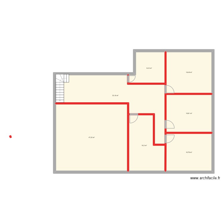 CHALET 1°. Plan de 7 pièces et 158 m2