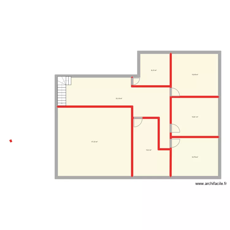CHALET 1&deg;. Plan de 7 pièces et 158 m²