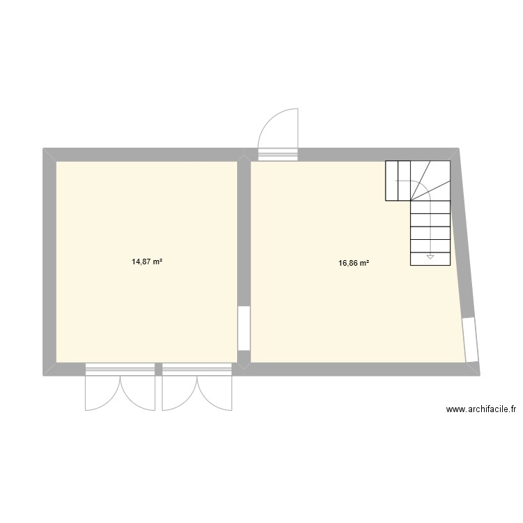 Plan 2. Plan de 2 pièces et 32 m2