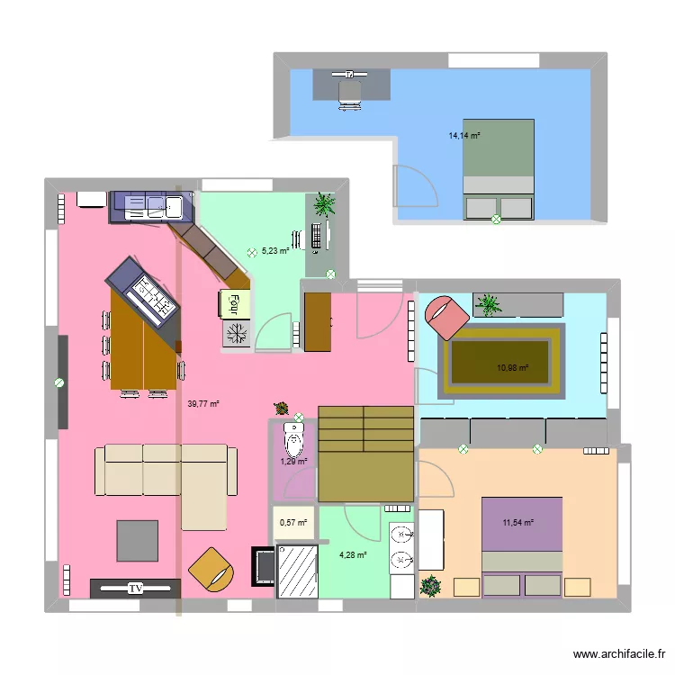 Maison THISE V3.10. Plan de 8  et 88 m²