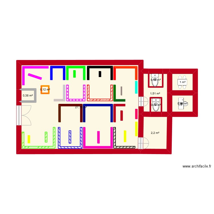 King Jouet Lure. Plan de 9 pièces et 34 m2