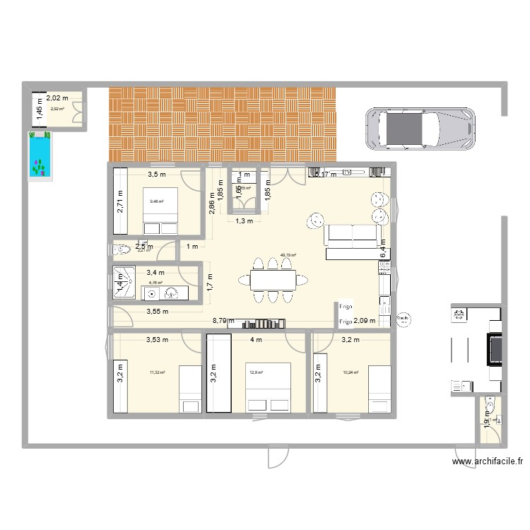 Maison_v9. Plan de 10 pièces et 106 m2