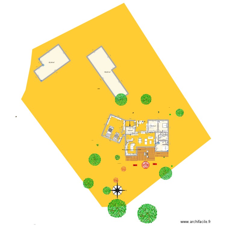 Hamiot. Plan de 9 pièces et 264 m2