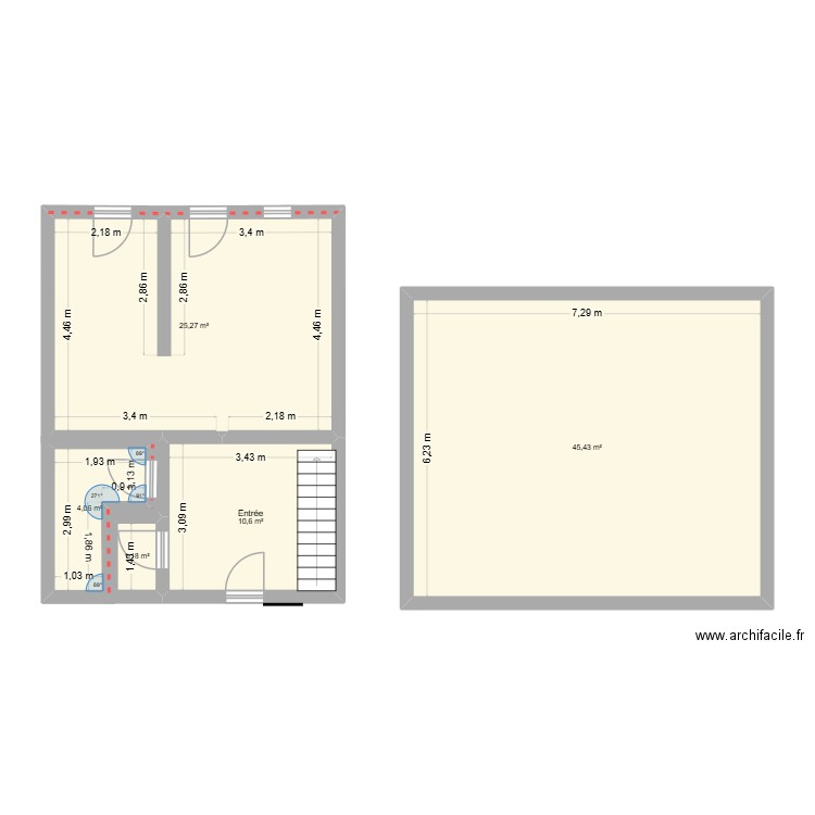 maison. Plan de 5 pièces et 87 m2