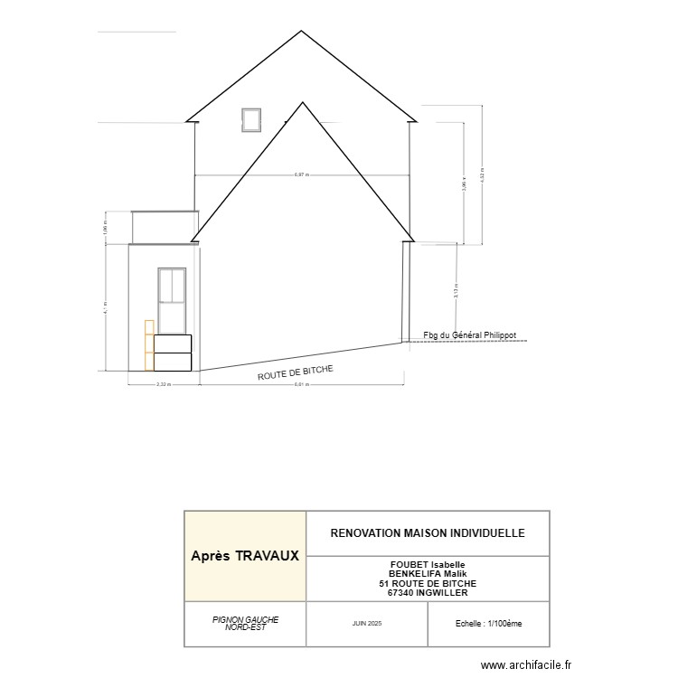 FOUBET ISABELLE Pignon Gauche FUTUR (NE). Plan de 0 pièce et 0 m2