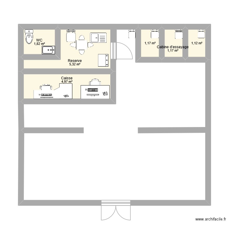 oral de stage. Plan de 6 pièces et 16 m2