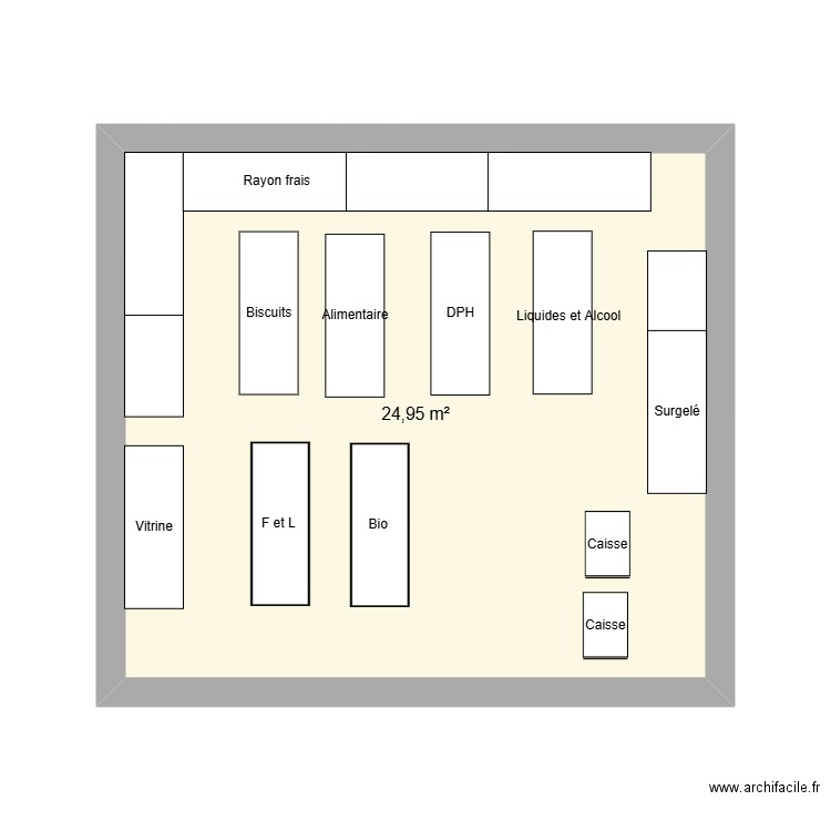 Carrefour city. Plan de 1 pièce et 25 m2