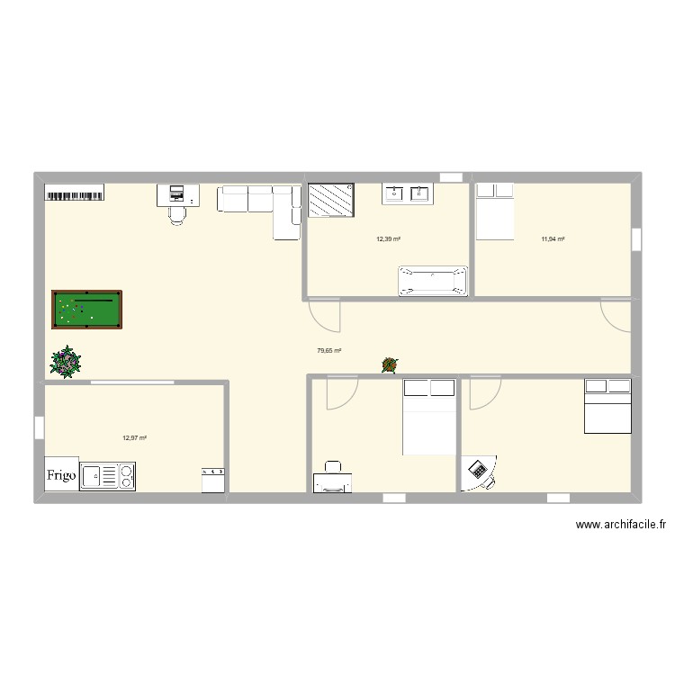 plan de maison fazul. Plan de 4 pièces et 117 m2