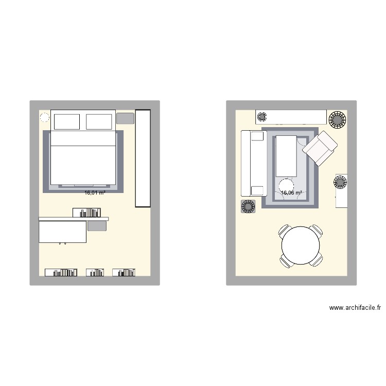 Living room. Plan de 2 pièces et 32 m2