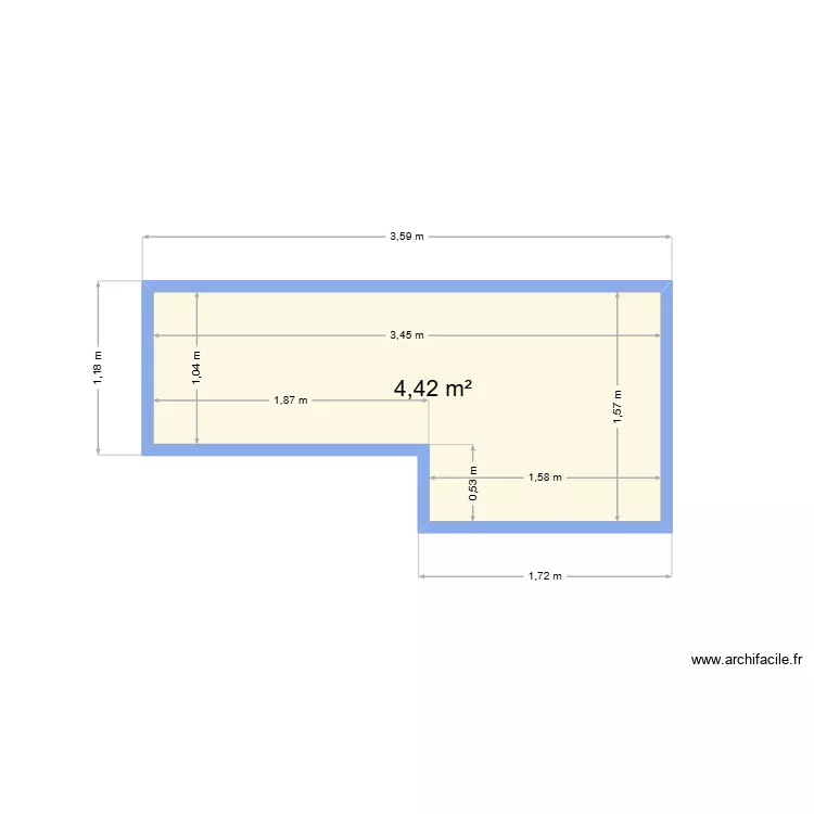 atol neuville. Plan de 1  et 4 m²