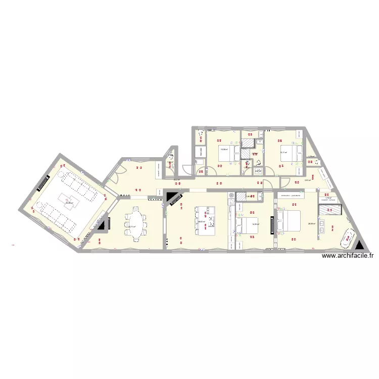 41 KLEBER 5 WC 2. Plan de 19 Pièces et 200 m² 41 KLEBER 5 WC 2. Plan de 19 Pièces et 200 m²