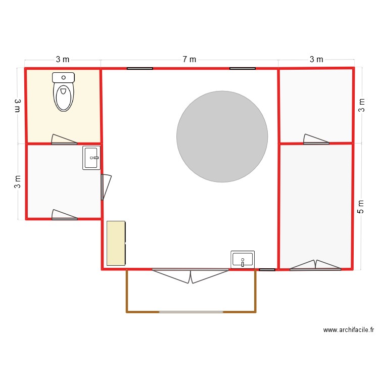 Plan CCL. Plan de 5 pièces et 93 m2