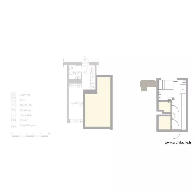 karlskro. Plan de 4  et 45 m²