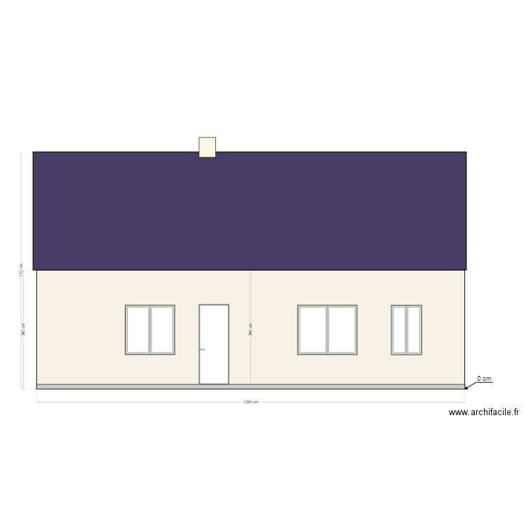 Facade EST Maggy etat actuel . Plan de 0 pièce et 0 m2