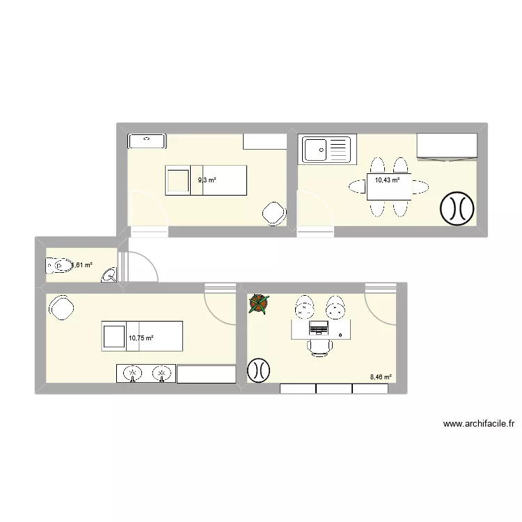 accueil. Plan de 5  et 41 m²