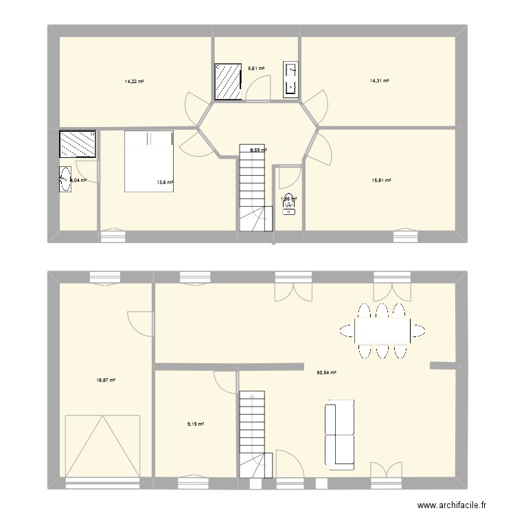 ronquerolle2. Plan de 11 pièces et 157 m2