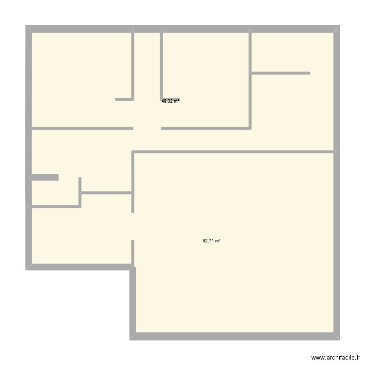 rosine. Plan de 2 pièces et 102 m2