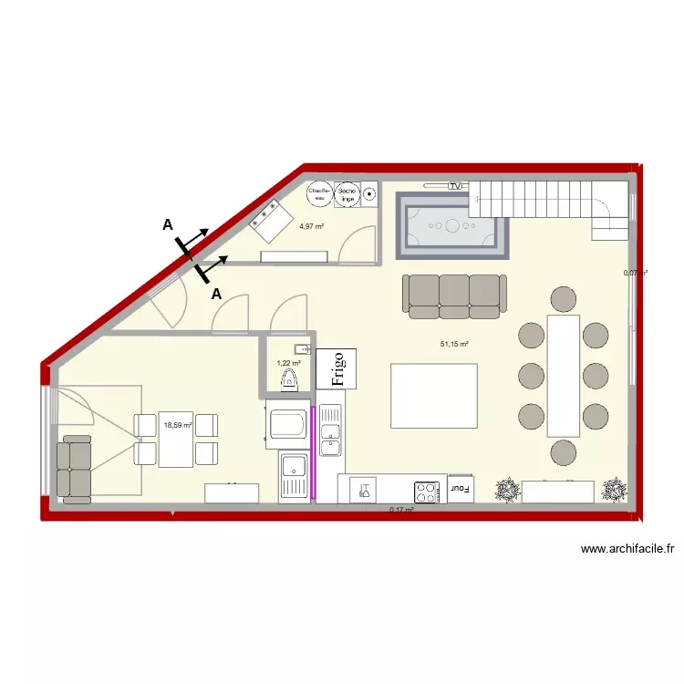 plan maison bas. Plan de 7 Pièces et 76 m² plan maison bas. Plan de 7 Pièces et 76 m²