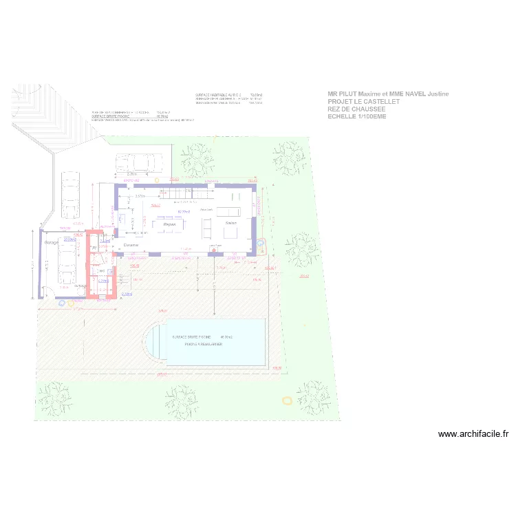 PLAN CASTELLET CIRCUIT PUISSANCE RDC. Plan de 