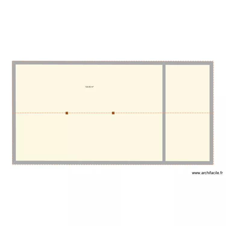 Pojet Habas (R+1). Plan de 1 pièce et 123 m²
