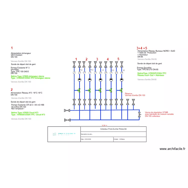 Collecteur Froid Zurcher Fr&egrave;res SA. Plan de 