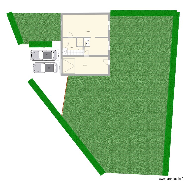 Chéreng. Plan de 4 pièces et 68 m2