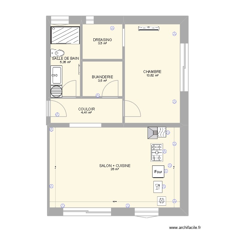 APPARTEMENT 55m&sup2;. Plan de 0 pièce et 0 m2